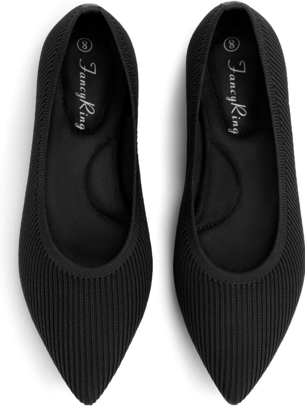 Stylish Women's Flexible Knit Pointed Toe Ballet Flats - Comfortable & Chic